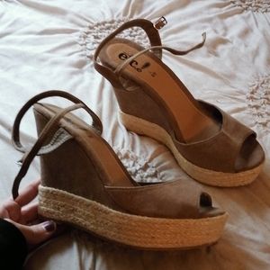 Tan  wedge heels